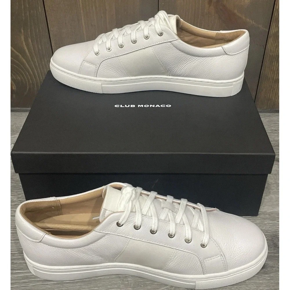 NEW Club Monaco Jowenna White Low Top Sneaker Lace Up Women's US 9 EUR 39‎